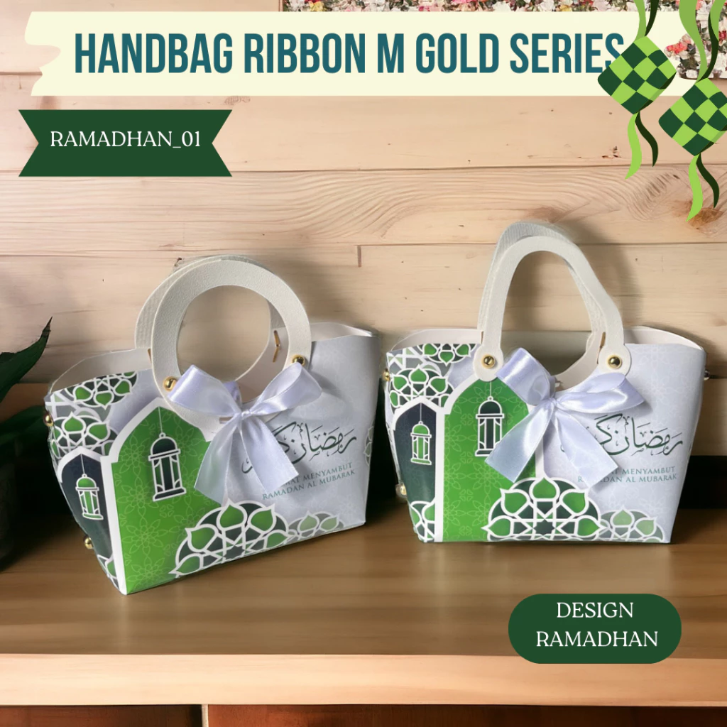 [10PCS] HANDBAG RIBBON M GOLD O HANDLE SERIES RAYA RAMADHAN WEDDING/GIFT/GOODIES/PARTY