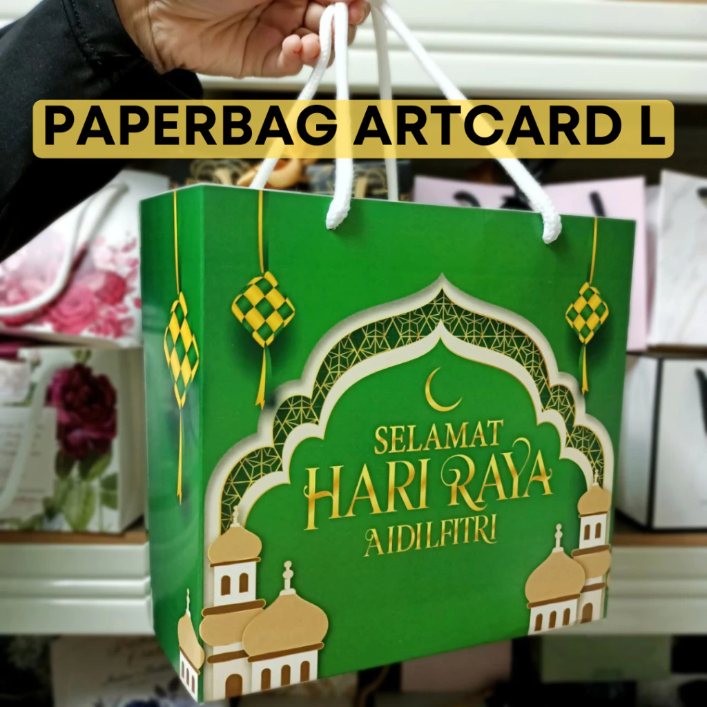 [READYSTOCK] 10 PCS PAPERBAG ARTCARD L RAYA / KOTAK KUIH RAYA / GIFTBOX RAYA / KOTAK RAYA AIDILFITRI MURAH / RAYA BOX