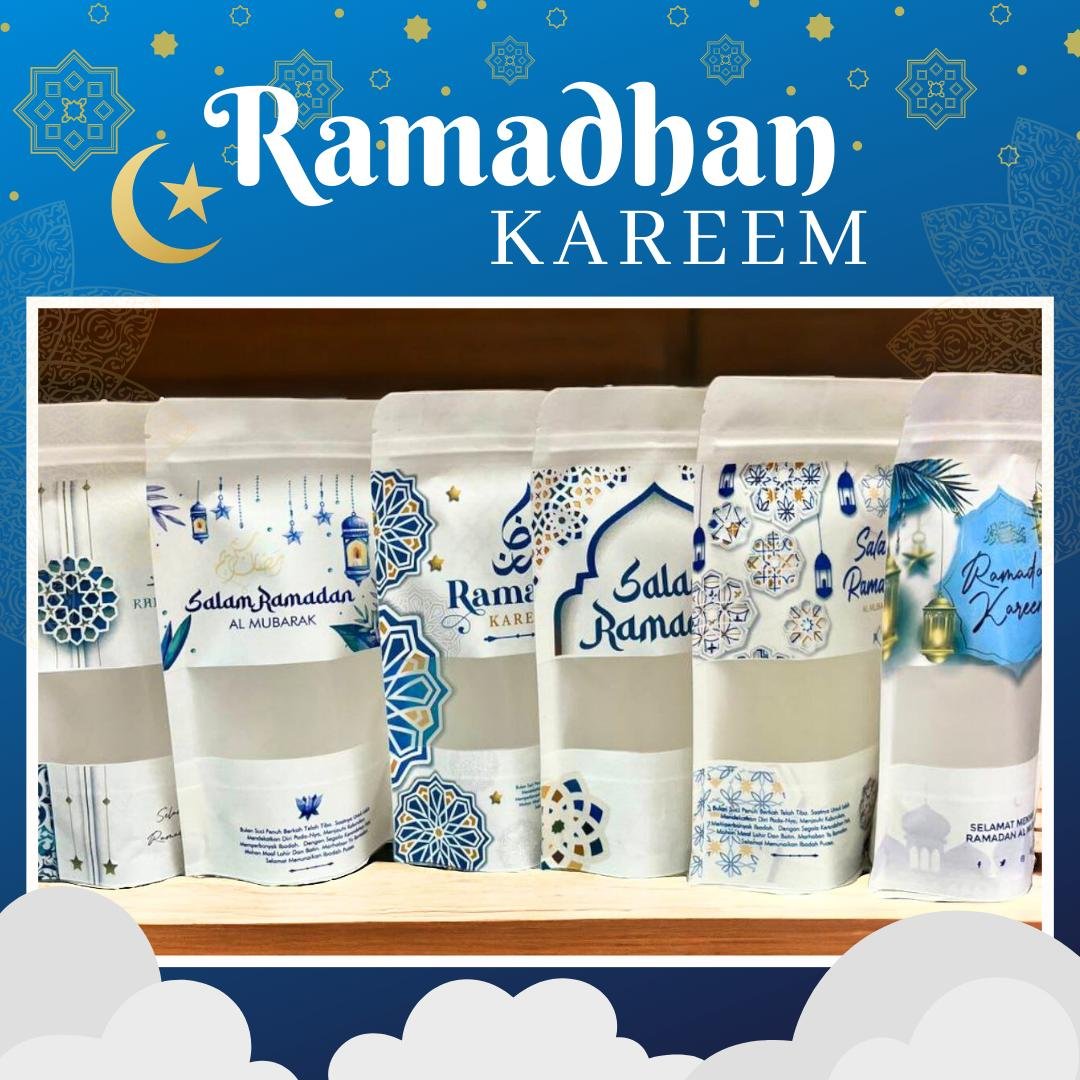 [NEW DESIGN] READYSTOCK ZIPLOCK RAMADHAN KURMA 50PCS READYSTOCK Ziplock White 12x20cm 15X22cm, Kurma Food Packaging, Ziplock Printing Ramadhan