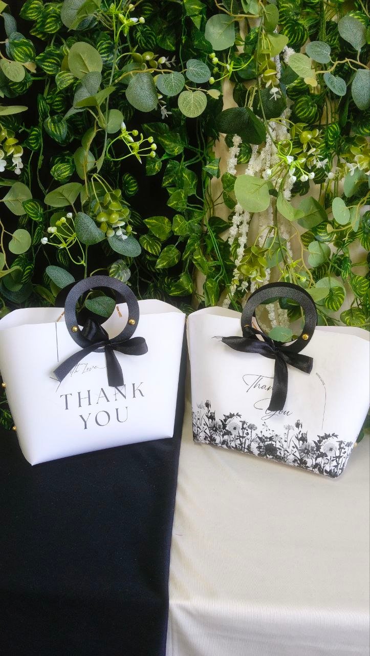 [50PCS] DOORGIFT HANDBAG RIBBON L GOLD (BW)