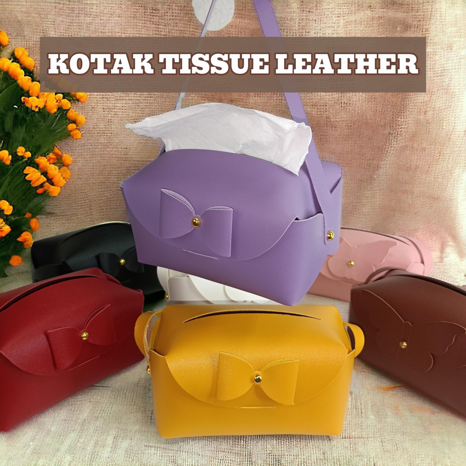 1PCS KOTAK TISSUE VIRAL LEATHER BAG (RIBBON/BUTTERFLY LOCK) 1PCS WEDDING/GIFT/GOODIES/PARTY